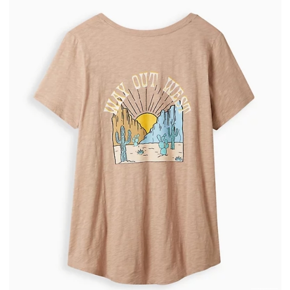 🌞NWT Torrid Beige Desert V Neck Top Sz 3X